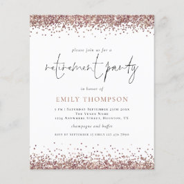Rose Gold Glitzer Rente Party Einladung