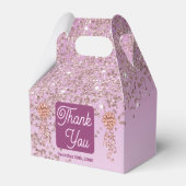 Rose Gold Glitzer & Ribbon 90. Geburtstag Geschenkschachtel (Rückseite)