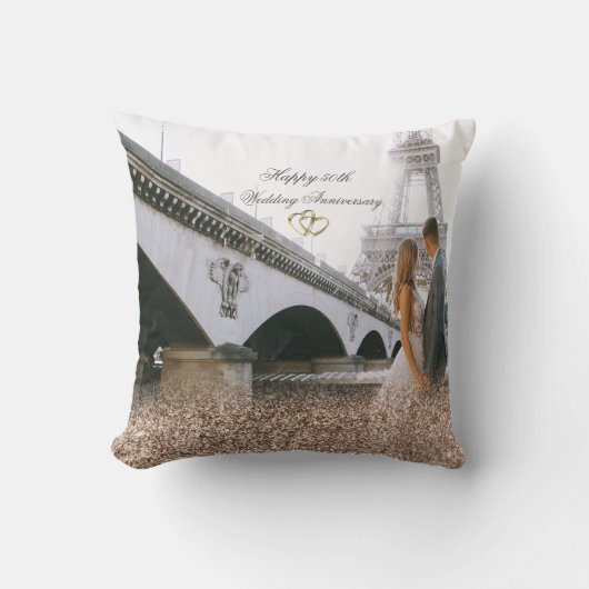 Rose Gold Glitzer Rings Foto Kissen (Vorderseite)