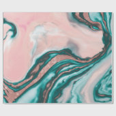 Rose Gold Glitzer Rosa Aquamariner Wirbel lackiert Geschenkpapier (Flach)