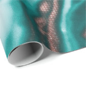 Rose Gold Glitzer Rosa Aquamariner Wirbel lackiert Geschenkpapier (Rolleneckpunkt)