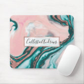 Rose Gold Glitzer Rosa Aquamariner Wirbel lackiert Mousepad (Mit Mouse)