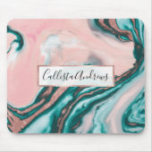 Rose Gold Glitzer Rosa Aquamariner Wirbel lackiert Mousepad (Vorne)