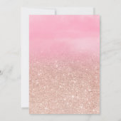 Rose Gold Glitzer Rosa Aquarell Foto Sweet 16 Einladung (Rückseite)