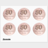 Rose Gold Glitzer Rosa Ballon Stil 80. Runder Aufkleber (Blatt)