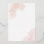 Rose Gold Glitzer Rosa Blütenblüte Quinceanera Folieneinladung (Rückseite)