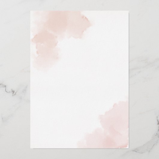 Rose Gold Glitzer Rosa Blütenblüte Quinceanera Folieneinladung (Rückseite)