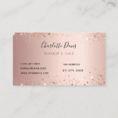 Rose Gold Glitzer Rosa Blütenschminke Schönheit Visitenkarte (Rückseite)