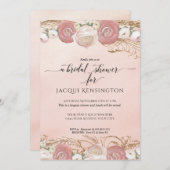 Rose Gold Glitzer Rosa Brautparty Einladung (Vorne/Hinten)