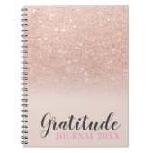 Rose Gold Glitzer Rosa Dankeszeitschrift Notizblock (Vorderseite)