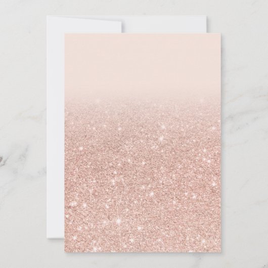 Rose Gold Glitzer Rosa Drehbuch Brautparty Einladung (Rückseite)