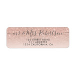 Rose Gold Glitzer Rosa Drehbuch Hochzeit<br><div class="desc">Rose gold Glitzer pastellrot Rosa Drehbuch Kalligraphie Typografie Hochzeit Rücksendeadresse Hochzeit .Ideal für ein modernes elegantes Hochzeitsfest Party.</div>