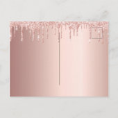 Rose Gold Glitzer Rosa Einladung zum 30. Geburtsta Postkarte (Rückseite)