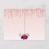 Rose Gold Glitzer Rosa Einladung zum Geburtstag Postkarte (Rückseite)