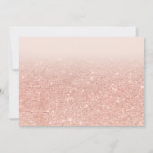Rose Gold Glitzer Rosa Foto Abschluss Einladung (Rückseite)