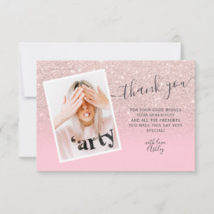 Rose Gold Glitzer Rosa Foto danke Sweet 16
