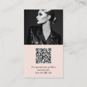 Rose Gold Glitzer Rosa Foto qr Logo Fotograf Visitenkarte (Rückseite)