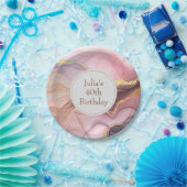 Rose Gold Glitzer Rosa Geburtstag Pappteller (Party)