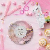 Rose Gold Glitzer Rosa Geburtstag Pappteller (Party)