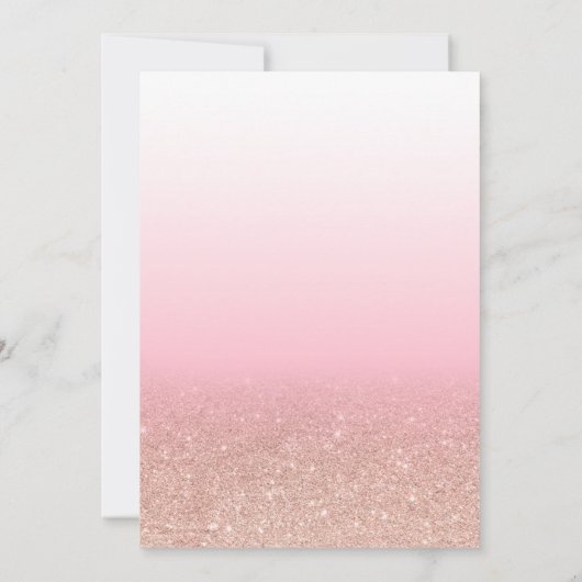Rose Gold Glitzer Rosa Gefälle Foto süß 16 Einladung (Rückseite)