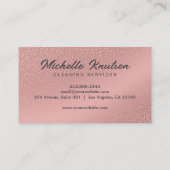 Rose Gold Glitzer Rosa Hausreinigung Service Visitenkarte (Rückseite)