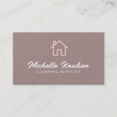 Rose Gold Glitzer Rosa Hausreinigung Service Visitenkarte (Vorderseite)