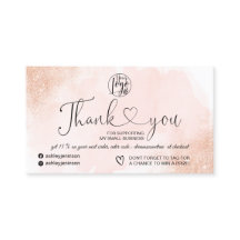 Rose Gold Glitzer rosa Herzlogos Vielen Dank