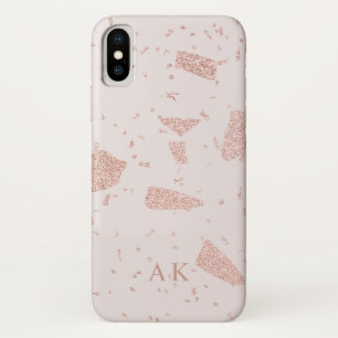 Rose Gold Glitzer Rosa Initialen Personalisiert Case-Mate iPhone Hülle