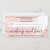 Rose Gold Glitzer Rosa Logo Geschenkgutschein (Rückseite)