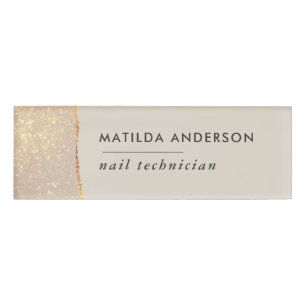 Rose Gold Glitzer rosa mädchenhafte moderne Chic Namenschild