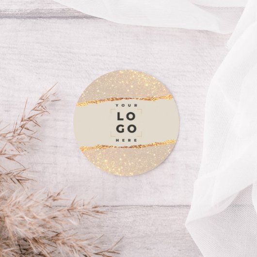 Rose Gold Glitzer rosa mädchenhaftes, modernes Log Runder Aufkleber