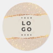 Rose Gold Glitzer rosa mädchenhaftes, modernes Log Runder Aufkleber (Vorderseite)