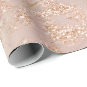 Rose Gold Glitzer Rosa Marmor Weißes Abstraktes M Geschenkpapier