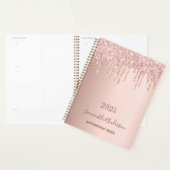 Rose Gold Glitzer Rosa Monogramm 2023 Planer (Anzeige)