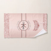 Rose Gold Glitzer Rosa Monogramm Badhandtuch Set (Handtuch)