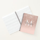 Rose Gold Glitzer Rosa Monogramm Chic Notizblock (Innenseite)