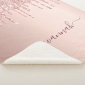 Rose Gold Glitzer Rosa Monogramm Funkeln Sherpadecke (3/4)