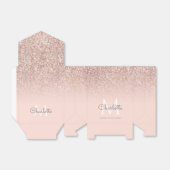Rose Gold Glitzer Rosa Monogramm Geschenkschachtel (Ungefaltet)