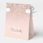 Rose Gold Glitzer Rosa Monogramm Geschenkschachtel (Rückseite)