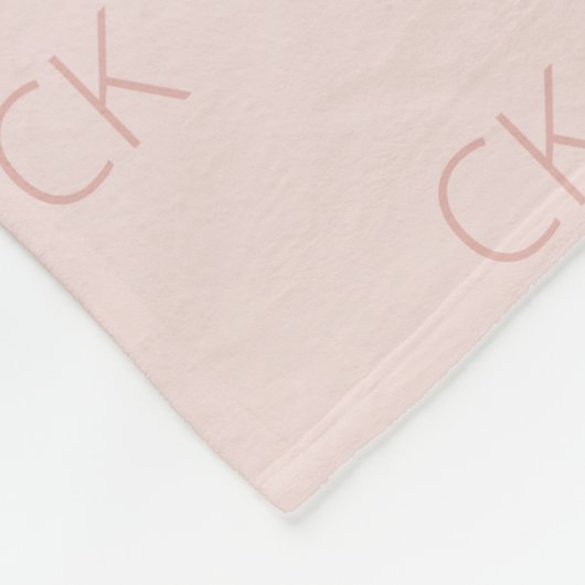 Rose Gold Glitzer Rosa Monogramm Initialen luxuriö Fleecedecke (Ecke)