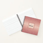 Rose Gold Glitzer rosa Monogramm Notizblock (Innenseite)