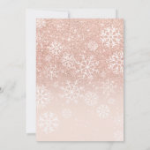 Rose Gold Glitzer Rosa Ober Schneemobil Babydusche Einladung (Rückseite)