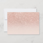 Rose Gold Glitzer Rosa Ober UAWG Hochzeit RSVP Karte (Rückseite)