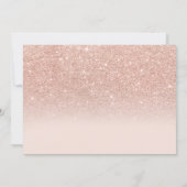 Rose Gold Glitzer Rosa ombre erstes Foto Einladung (Rückseite)