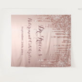 Rose Gold Glitzer Rosa Pensionierung Party Wandteppich (Vorderseite (Horizontal))