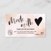 Rose Gold Glitzer Rosa Pinsellogo Vielen Dank Visitenkarte (Vorderseite)