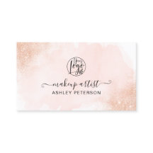 Rose Gold Glitzer Rosa Pinselstrich Logo-Make-up