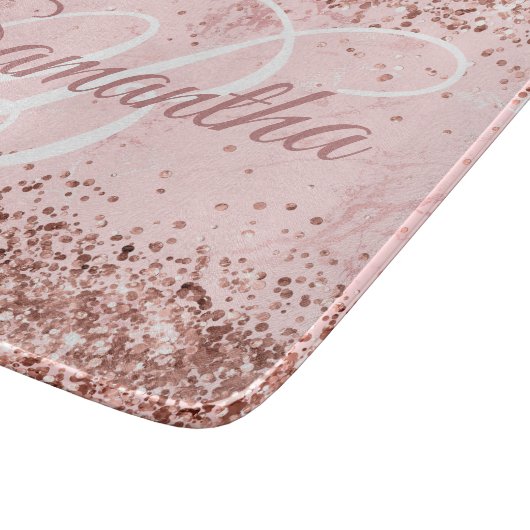 Rose Gold Glitzer Rosa Rosa Marmor Extravagantes M Schneidebrett (Ecke)