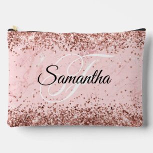 Rose Gold Glitzer Rosa Rosa Marmor Extravagantes M Zubehörtasche