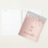 Rose Gold Glitzer Rosa Silber Monogramm 2025 Planer (Anzeige)
